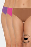Rosaline Cotton Comfort Medium Rise Full Coverage Bikini Panty (Pack of 3) - Multicolor — thumbnail 1